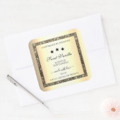 Goldgrenze mit Glitzer-Produktverpackungsmarken Quadratischer Aufkleber (Umschlag)