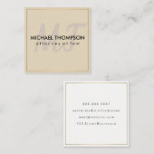 Goldgrenze mit Monogramm Quadratische Visitenkarte (Vorne/Hinten)