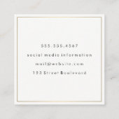 Goldgrenze mit Monogramm Quadratische Visitenkarte (Rückseite)