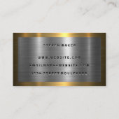 Goldgrenze | Silver Metallic Hintergrund Visitenkarte (Rückseite)