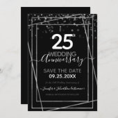 Goldgrenze zum 25. Jubiläum Save the Date Einladung (Vorne/Hinten)