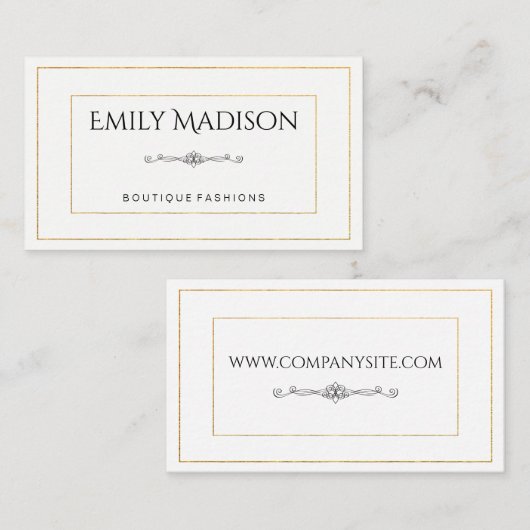 Goldgrenzen / Eleganelement Visitenkarte (Vorne/Hinten)