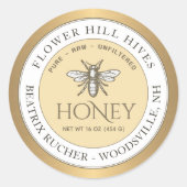 Goldgrenzenan Gelbweiße Honig-Label Runder Aufkleber (Vorderseite)