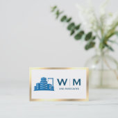 Goldgrenzenbaumonogramm Visitenkarte (Stehend Vorderseite)