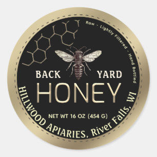 Goldgrenzenbeere mit Honeycomb Honey Jar Runder Aufkleber