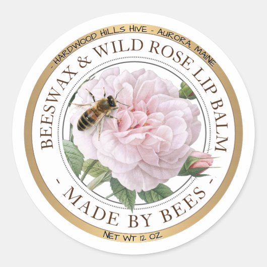 Goldgrenzenloses Lip Balm Label Runder Aufkleber (Vorderseite)