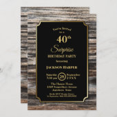 Goldgrenzenwald Überraschung 40. Geburtstag Party Einladung (Vorne/Hinten)