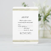 Goldgrenzmuster RSVP Karte (Stehend Vorderseite)