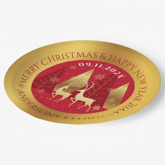 Goldgrenzpapiere für Weihnachtsschreiben - Teller (Schrägansicht)