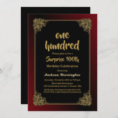 Goldgrenzüberraschung 100. Geburtstag Einladung (Vorne/Hinten)