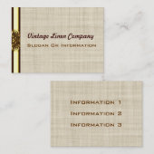 GoldgrenzVintage Leinengeschäfts-Karten Visitenkarte (Vorne/Hinten)