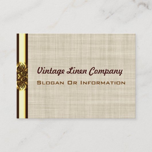 GoldgrenzVintage Leinengeschäfts-Karten Visitenkarte (Vorderseite)