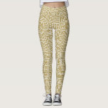 Goldgriechische SchlüsselLeggings Leggings<br><div class="desc">Griechisches Schlüsselmuster im Gold</div>