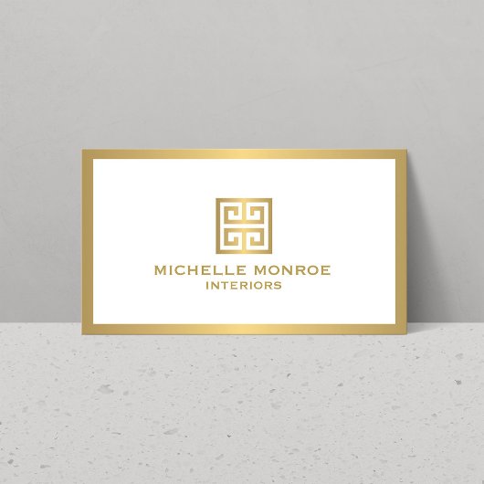 Goldgriechischer Schlüssel für den Designer für we Visitenkarte