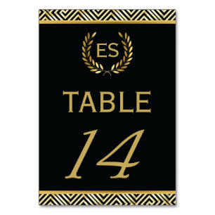 Goldgriechischer Schlüssel, Lorbeerkranz Tischnumm Tischnummer