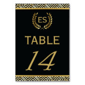 Goldgriechischer Schlüssel, Lorbeerkranz Tischnumm Tischnummer (Rückseite)