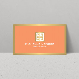 Goldgriechischer Schlüssel zum Korallendesigner Visitenkarte