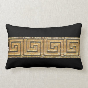 Goldgriechischer Schlüssel zum schwarzen Kissen