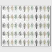 Goldgrün-braune Bäume Geburtstag Geschenkpapier (Flach)