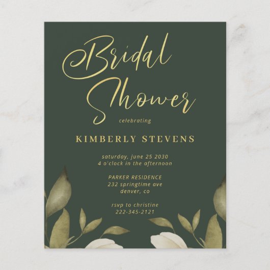 Goldgrün-Brautdusche (Vorderseite)