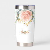 Goldgrün der Rose Floral Thermobecher (Vorderseite)