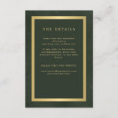 Goldgrün-elegante Hochzeitsgast-Informationen Begleitkarte (Vorderseite)
