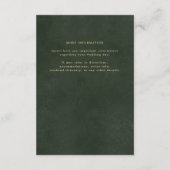Goldgrün-elegante Hochzeitsgast-Informationen Begleitkarte (Rückseite)