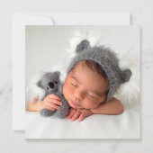 Goldgrün Eukalyptus Boy Taufe Einladung (Rückseite)