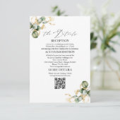 Goldgrün Hochzeitskarten Einladung (Stehend Vorderseite)