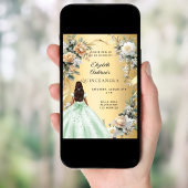 Goldgrün-Kleiderflorchen aus Quinceanera Einladung