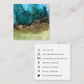 Goldgrün mit Sonderbezeichnung Aquamarin Quadratische Visitenkarte (Vorne/Hinten)