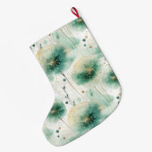 Goldgrün-weiße Blume Weihnachtsname Großer Weihnachtsstrumpf (Rückseite (Hängend))