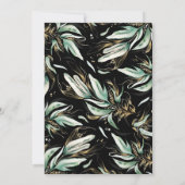 Goldgrün-Wreath Black Boho Brautparty Einladung (Rückseite)