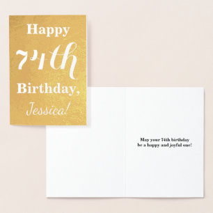 Goldgrundfolie "HAPPY 74. GEBURTSTAG"; Individuell Folienkarte