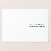 Goldgrundfolie "HAPPY 82. BIRTHDAY"; Individuelle Folienkarte (Innenseite)