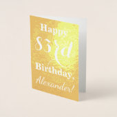 Goldgrundfolie "HAPPY 83. BIRTHDAY"; Individuelle  Folienkarte (Vorderseite)