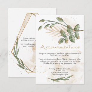 Goldgrüne Blumen-Hochzeitseinlagekarte Begleitkarte