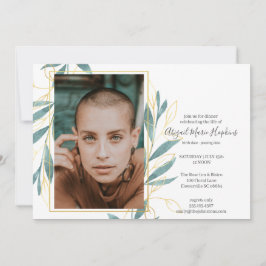 Goldgrüne Blumenfeier des Leben-Begräbnisses Dankeskarte