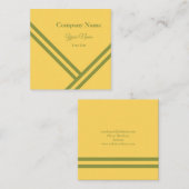 goldgrüne Diagonalstreifen Modernes Grafikdesign Quadratische Visitenkarte (Vorne/Hinten)