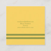 goldgrüne Diagonalstreifen Modernes Grafikdesign Quadratische Visitenkarte (Rückseite)