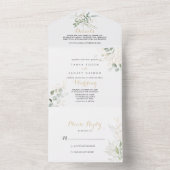 goldgrüne Foliage Hochzeit in einer Einladung (Innen Boden)