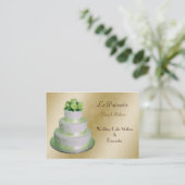 goldgrüne Hochzeitstorte Visitenkarte (Stehend Vorderseite)