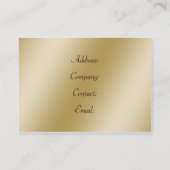 goldgrüne Hochzeitstorte Visitenkarte (Rückseite)
