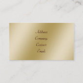 goldgrüne Hochzeitstorte Visitenkarte (Rückseite)