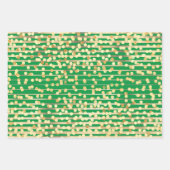 Goldgrüne Konfetti-Streifen elegantes formales Mus Geschenkpapier Set (Vorderseite)