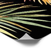 Goldgrüne Palmen: Aquarellfarbenes, nahtloses Must Poster (Ecke)