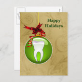 goldgrüne Zentist-Weihnachtskarten Feiertagspostkarte (Vorne/Hinten)