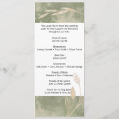Goldgrünes Blumenhochzeitsprogramm Programm (Rückseite)