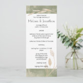 Goldgrünes Blumenhochzeitsprogramm Programm (Stehend Vorderseite)