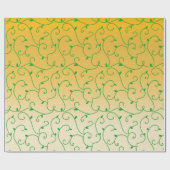 goldgrünes Weinbaumuster Blätter Geschenkpapier (Flach)
